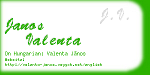 janos valenta business card